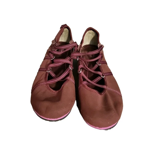 Scarpe donna Clarks Privo 11M bordeaux viola cinturino incrociato ballerine leggere