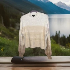 Wild Fable Women’s Fuzzy Sweater – Cream Ivory Long Sleeve Pullover, Size M