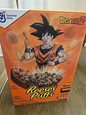 Reeses Puffs X  Dragon Ball Z Limited Edition Goku Holographic Cereal Box