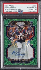 2021 PANINI PRIZM AUTO-GREEN SCOPE #360 NICO COLLINS 40/75 PSA 10 AUTO 10