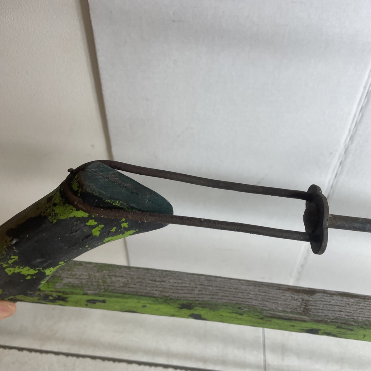 VINTAGE ANTIQUE CROSS CUT WOOD BUCK / BOW SAW 45”x20” Green Paint