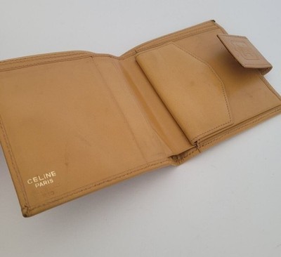 Celine Triomphe Macadam Vintage Canvas Leather Wallet Bifold