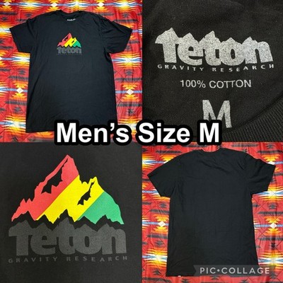 Teton Gravity Research Black T-Shirt Reggae Short Sleeve Crewneck Men s Medium