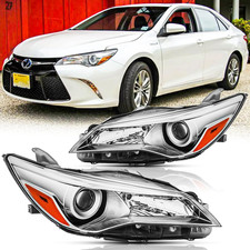Headlights Assembly Pair for 2015 2016 2017 Toyota Camry Halogen Headlamps Head