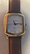VINTAGE WALTHAM CLASSICS WATCH MEN'S Tank WAM016 GOLD FILLED • Needs New Battery