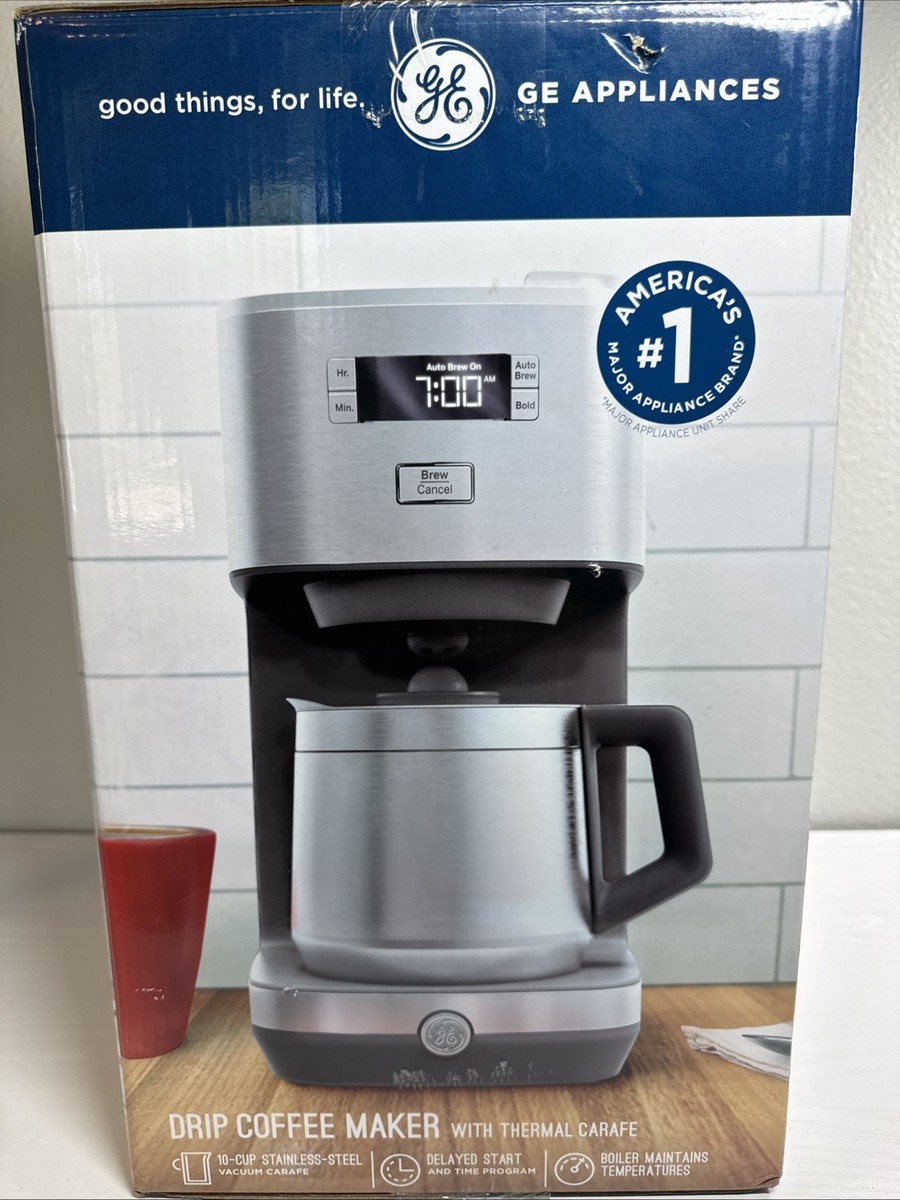 GE 10 Cup Coffee Maker With Thermal Carafe All Stainless Steel for sale  online | eBay