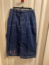 NWOT Vintage Disney Store L Skirt Denim Mickey Minnie Mouse Jeans Large Winter