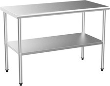 48'' Stainless Steel Table for Prep Work Commercial Worktable with Undershelf