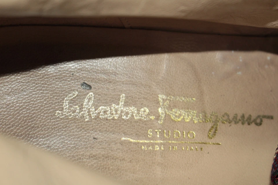 SALVATORE FERRAGAMO Hombre Zapatos Talla 8 Europa 41 Marrón Gamuza S9389 Foto 4 de 4