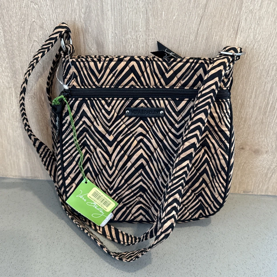 Vera Bradley Petite Double Zip Hipster Purse Bag Zebra Print NWT Shoulder Bag
