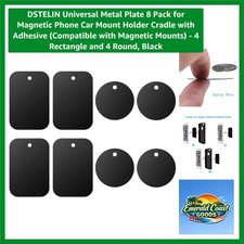 Universal 8-Pack Metal Plates for Magnetic Phone Mounts   Rectangular  Round