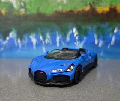 Personalisierte Namen Bugatti Mistral 1:36 blau/schwarz Diecast Modell Geschenk Hüllen
