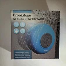 Brookstone Wireless Shower Speaker with Charging Cable NIB