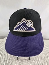 New Era Colorado Rockies Hat Cap Purple Black Fitted 7 1/8 59FIFTY MLB On-Field