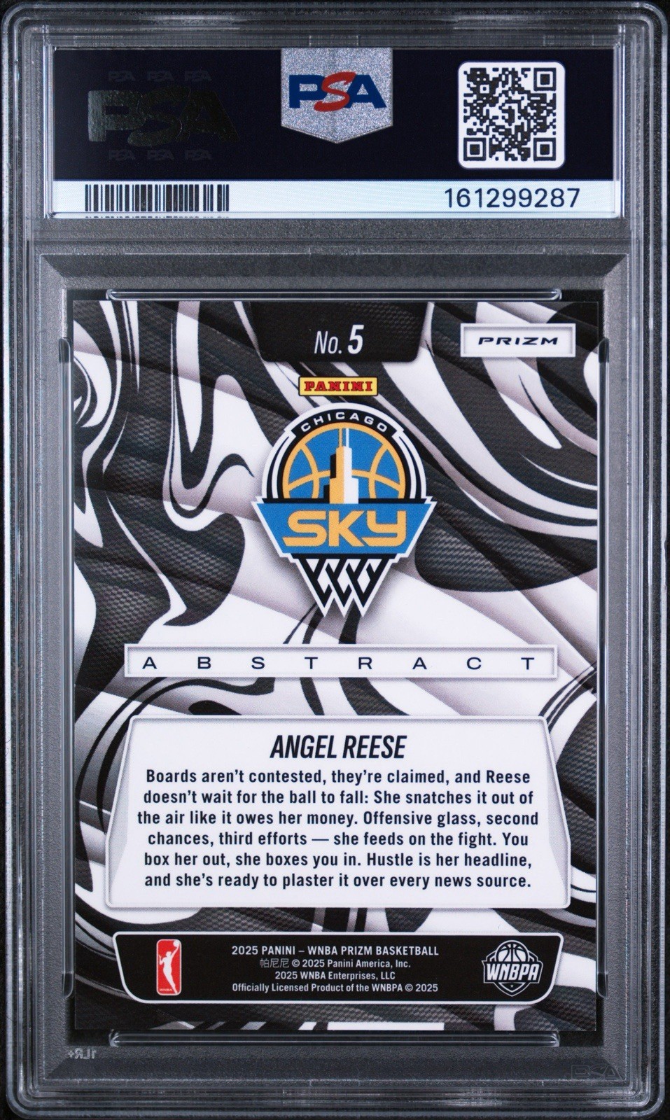💥2025 Panini Prizm WNBA - Abstract Angel Reese #5 CASE HIT PSA10 view 2