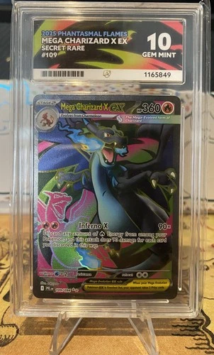 ACE 10 Pokémon TCG Phantasmal Flames Charizard EX 109/094 SR Perfect Subgrades