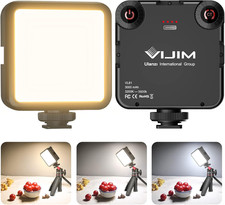 VIJIM LED Video Light, VL81 on Camera Light with 3 Cold Shoe Rechargeable 3000Ma