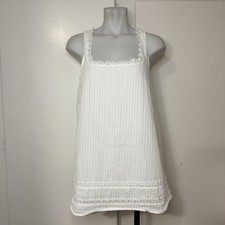 Princess Polly Alanah White Cotton Square Neck Mini Swing Dress