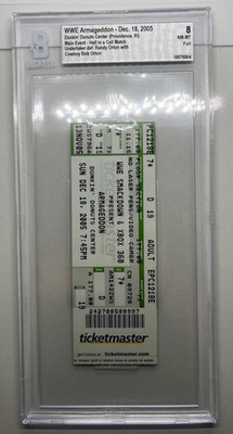 WWE ARMAGEDDON Ticket  12/18/2005 Undertaker vs Randy Orton Hell In A Cell BGS 8