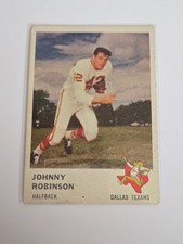 1961 Fleer Johnny Robinson RC #202 Dallas Texans HOF Vintage Rookie Card. rookie card picture