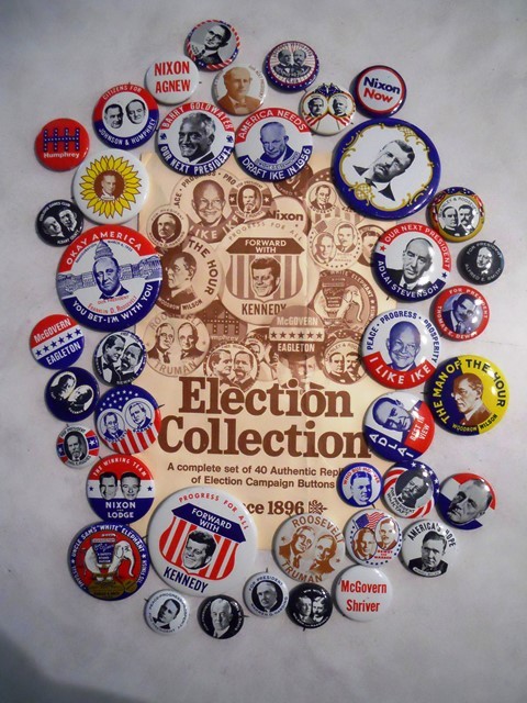 1970s Crackerbarrel Presidential Political Campaign 40 button limted edition set