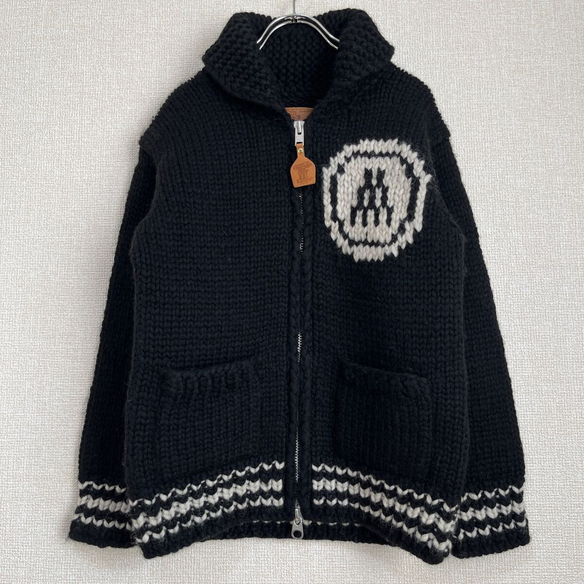 MONCLER◇x Kanata Hand Knits Inc./カウチンニットカーディガン/タグ