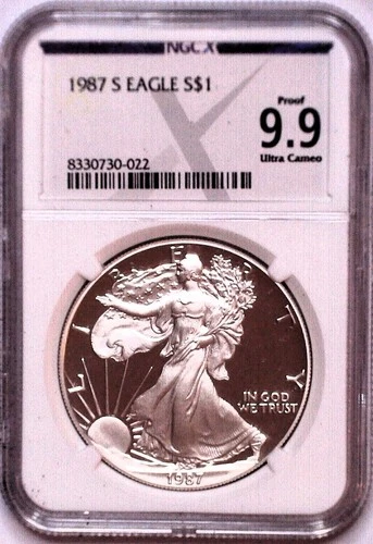 1987-S American Silver Eagle $1 Proof 9.9 NGC X NGCX - Ultra Cameo