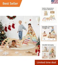 Expandable Rainbow Montessori Climbing Set: Safe Indoor Jungle Gym for Toddlers