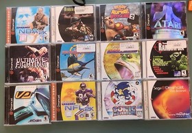 Sega Dreamcast Console Lot w/ Controllers VMU Cables Games Sonic Action TESTED