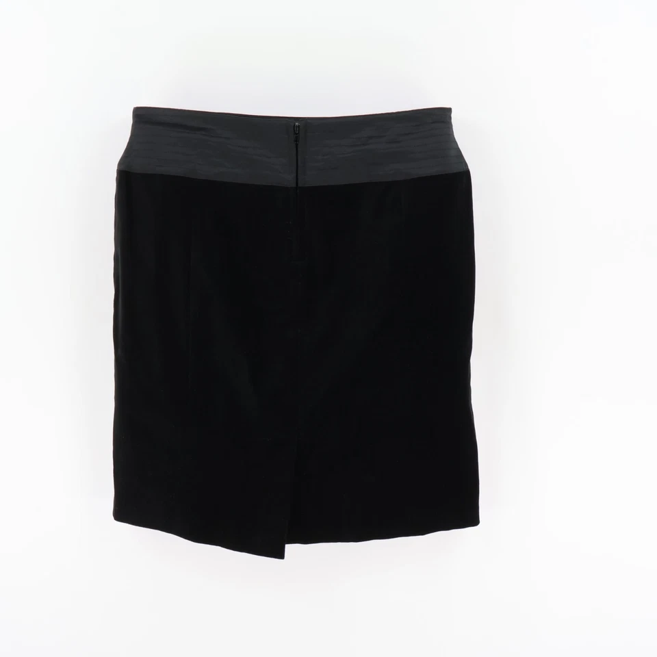 Falda Corta Recta Behnaz Sarafpour Juniors Talla 7 Negra Mezcla de Algodón Foto 2 de 4