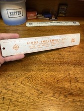 Vintage Linde Implements Swea City Iowa Allis Chalmers Dealer Ruler Metal