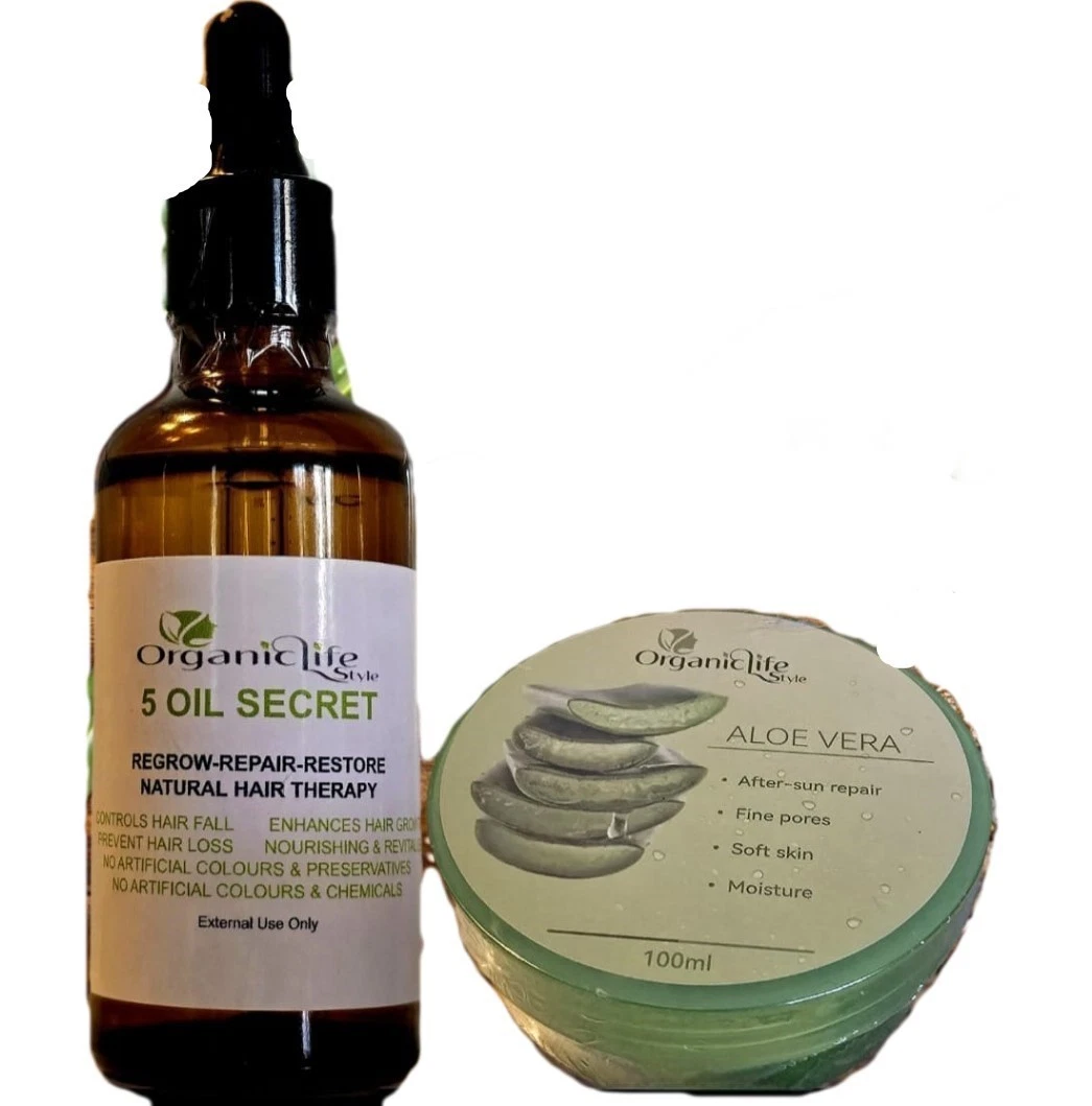 Hair Regrow oil & Aloe Vera Gel combo Hair Care and skincare