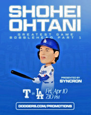 Shohei Ohtani Bobblehead SGA 2026 Dodgers 2025 NLCS Greatest Game