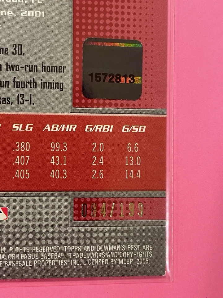 2005 Bowman's Best Mike Rodriguez Rookie Auto Red /199 RC #107 Baseball Astros - Image 3 of 3