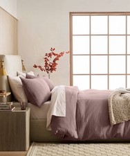 NWOT Quince KING CAL KING Duvet Set Organic Cotton Airy Gauze Duvet 2 Shams FIG