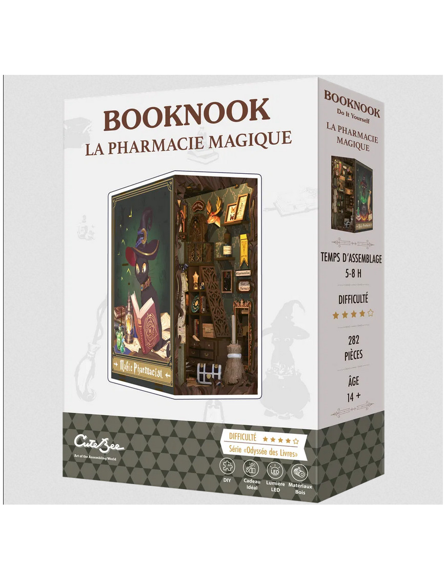 Maquette Booknook Pharmacie Magique CuteBee puzzle d'étagère antistress contre l'ennui