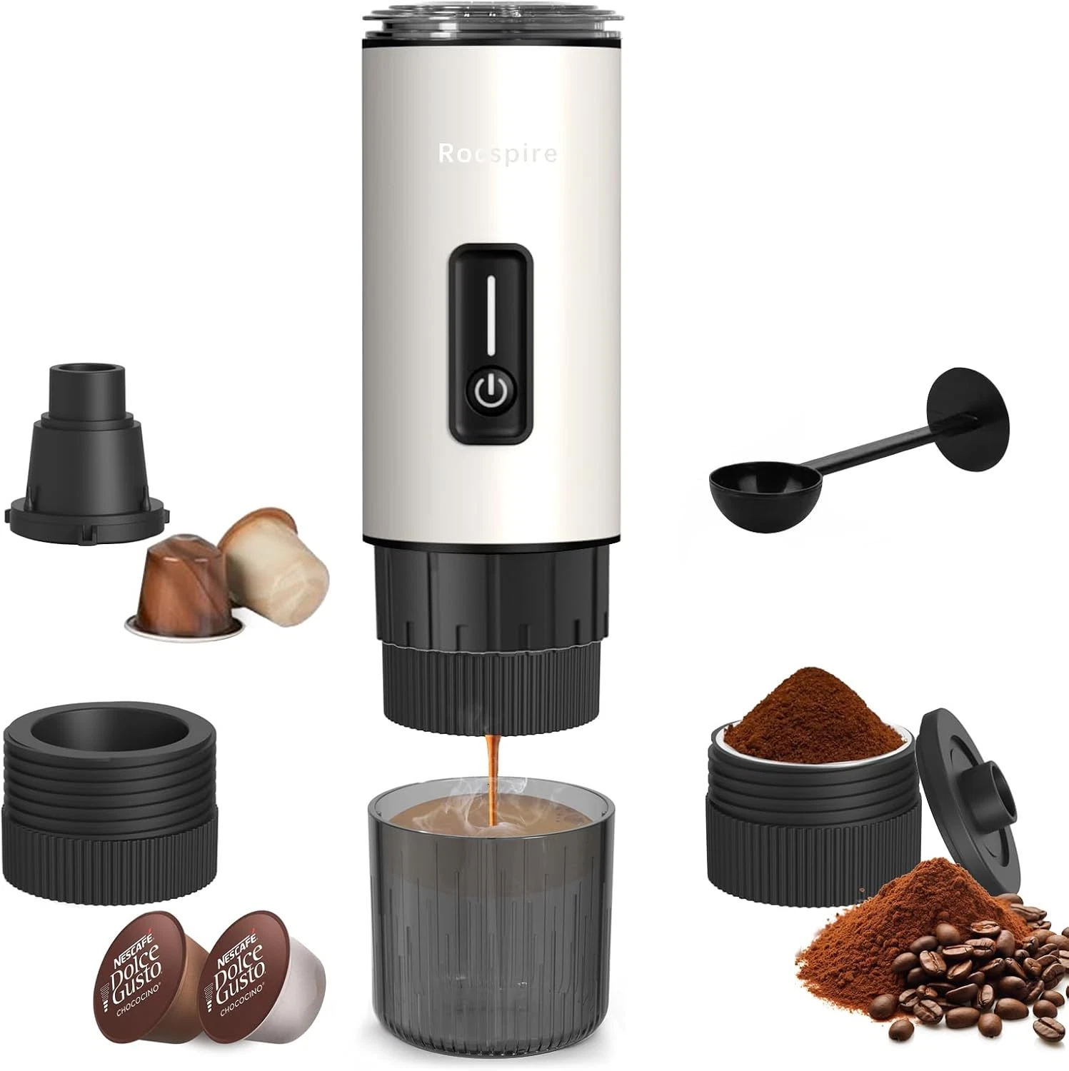 Portable Espresso Maker - 20 Bar, Rechargeable, USB-C, Ideal for Travel & Campin