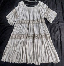 Ladies boho 100% rayon viscose smock dress, 16 uk, superb Condition 