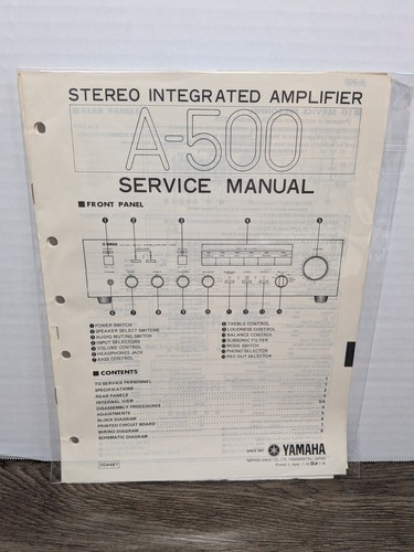 Yamaha A-500 Stereo Amplifier Service Manual Original Vintage Paperwork Repair 