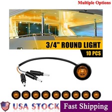 34 Led Side Marker Lights Truck Trailer Round Amberred Bullet Clearance Lamps