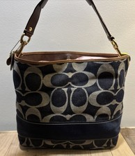 Coach Limited Edition Denim Signature Stripe Shoulder Hobo Bag 2007 11182