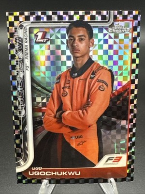 Ugo Ugochukwu 2025 Topps Chrome Formula 1 F3 1st Checker Flag Refractor #45