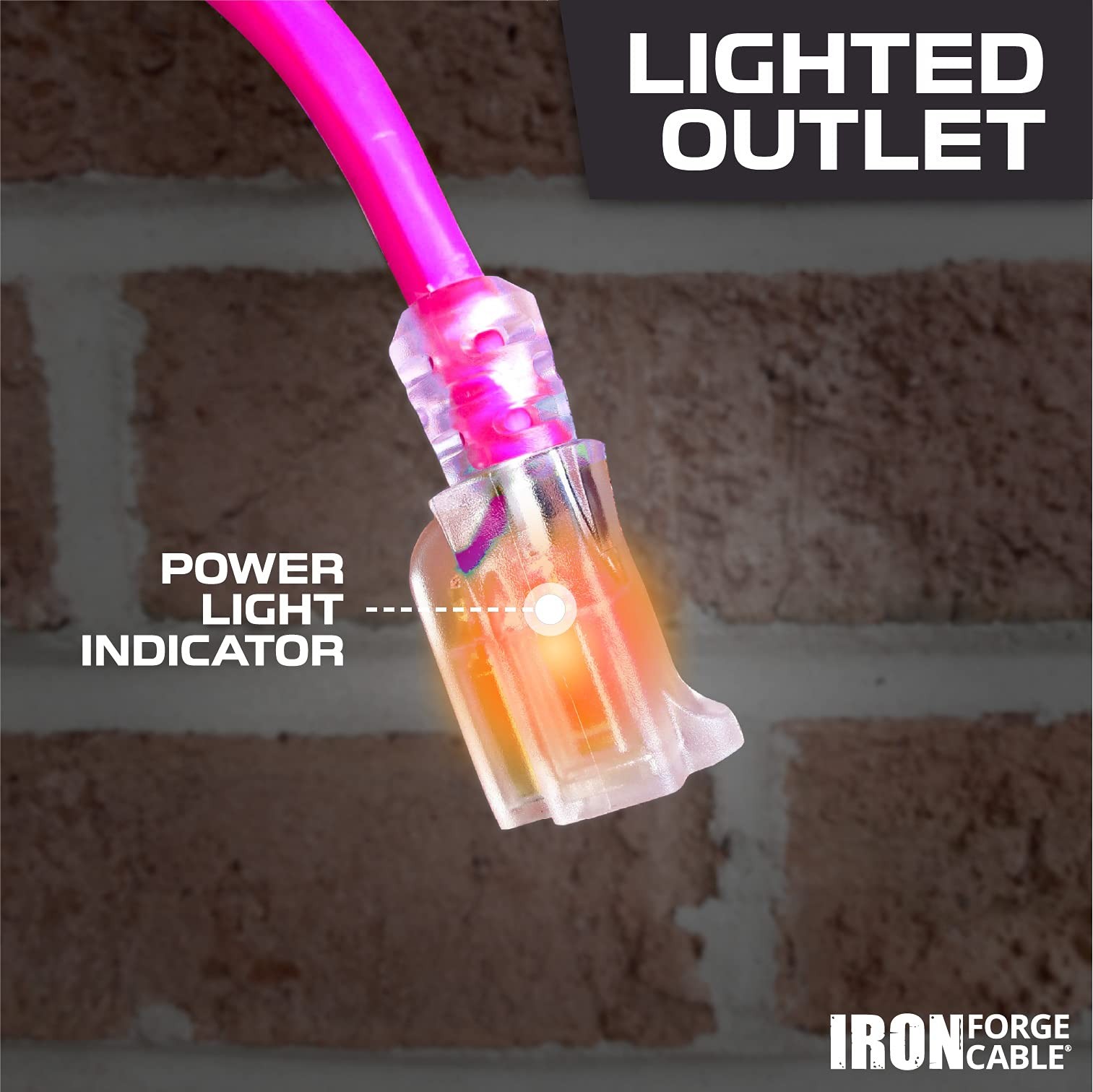 Iron Forge Cable Weatherproof 15 Ft Outdoor Extension Cord - 16/3 SJTW 13 Amp...