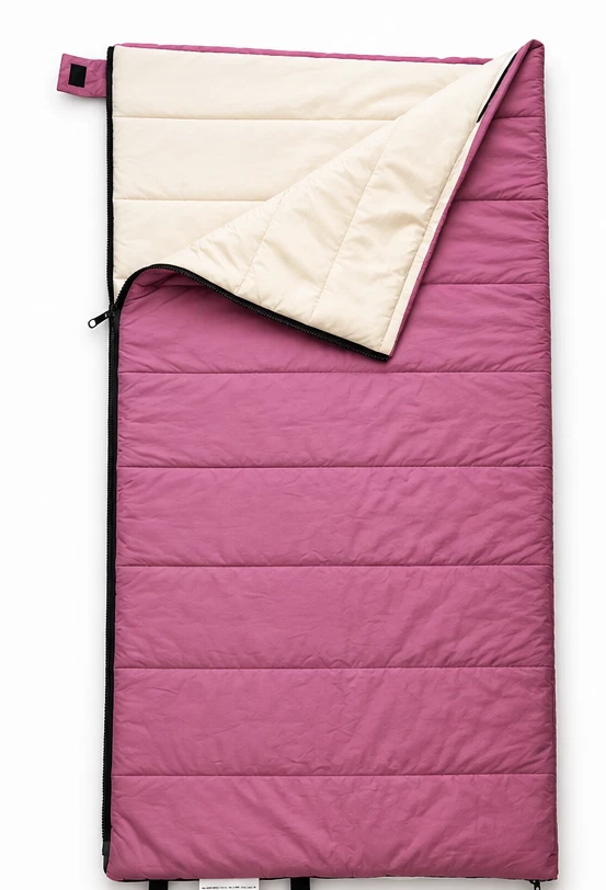 Organic Cotton Sleeping Bag - Kids Size - New - GOTS - Pink, Natural - Camping