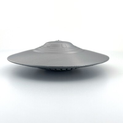 Flying Saucer UFO Model 3D Printed | Classic Disc Replica Silver