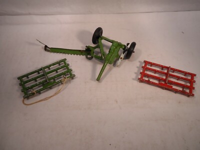 Vintage Slik Oliver Green #9819 Sickle Mower Pull Behind Implement & 2 9822 Drag