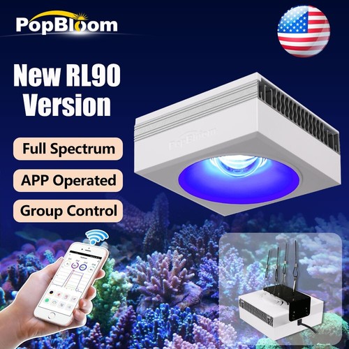 PopBloom RL90 WiFi Led Aquarium Light Full Spectrum Coral Reef Grow Saltwater - Picture 14 of 21