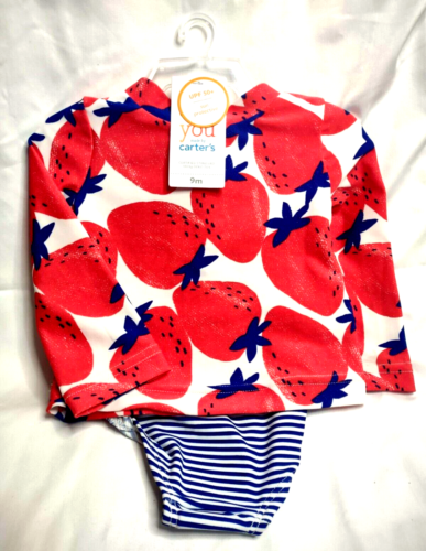 Baby Swimwear Carters Just One You UPF 50+ Rash Guard NWT 9 Mo Girl Boy Stripe