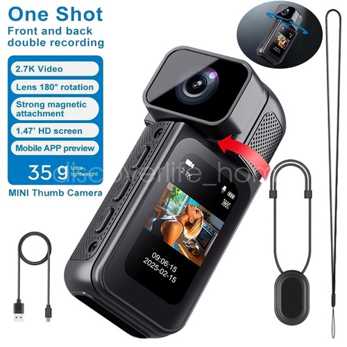 2.7K Thumb Camera WiFi Mini Body Camera Wearable Sports Action Camera Portable - Picture 26 of 34