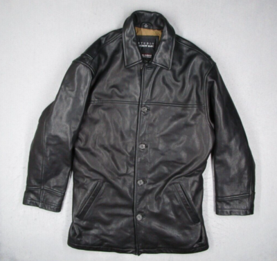 Wilsons Studio Andrew Marc Jacket Men Medium Black Leather Button